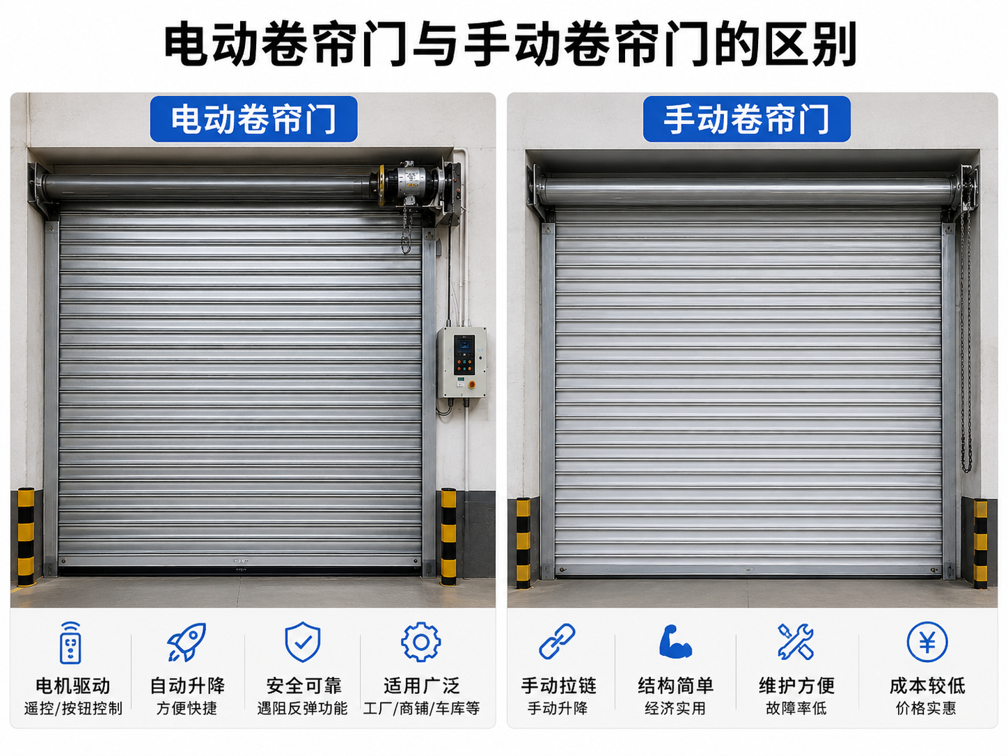 电动卷帘门与手动卷帘门的区别