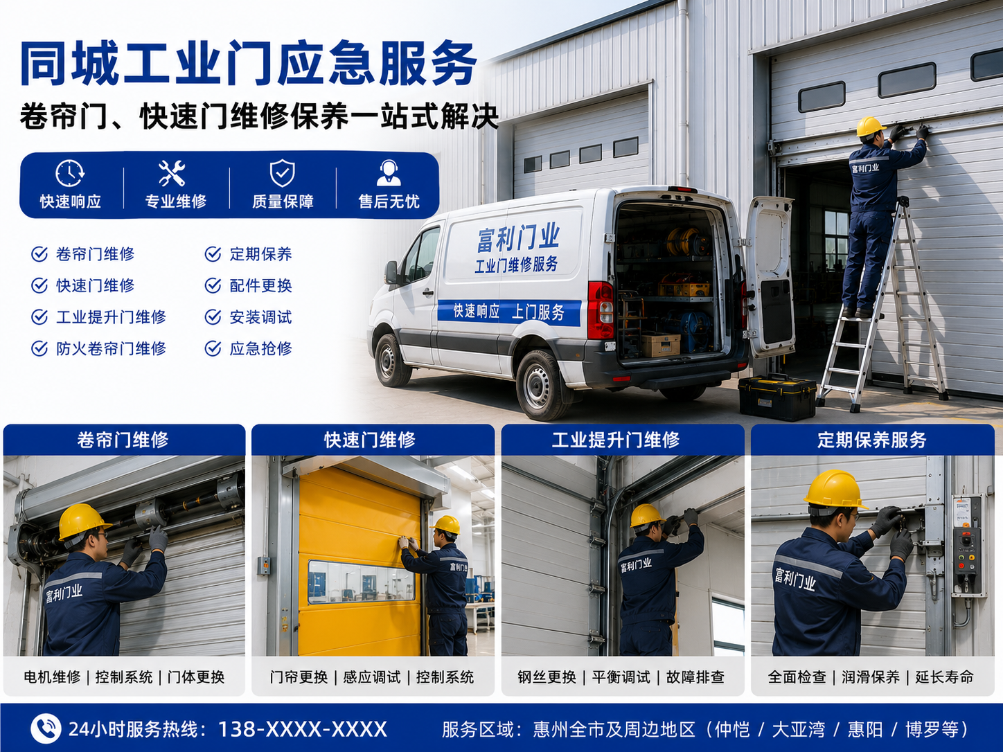 同城工业门应急服务：卷帘门、快速门维修保养一站式解决