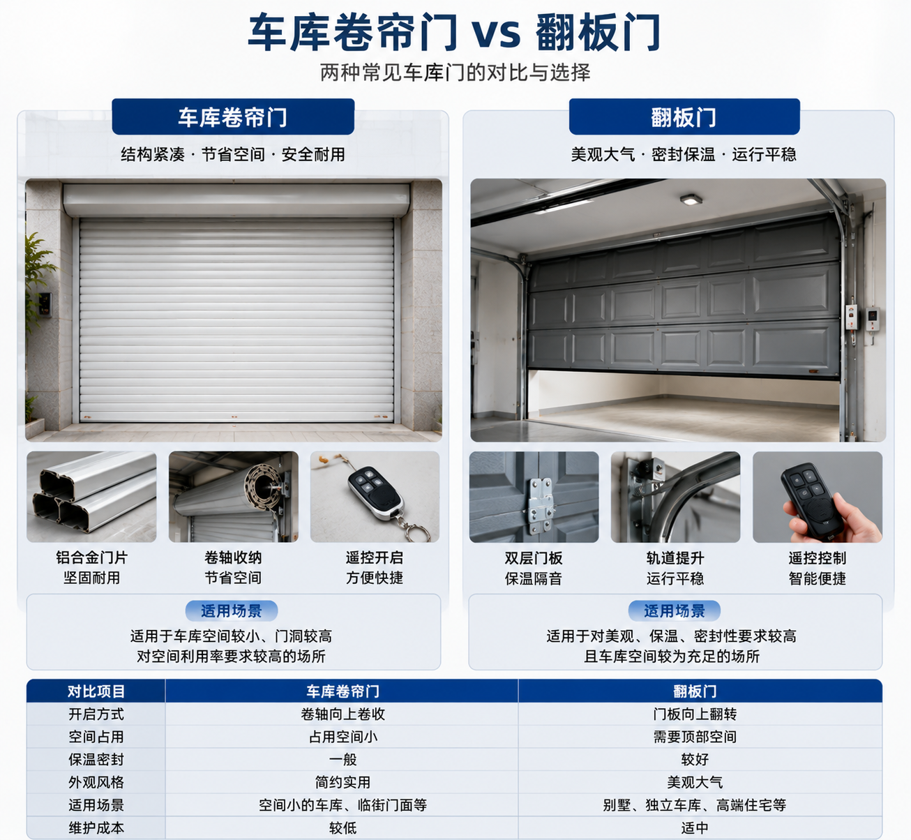 车库卷帘门和翻板门哪个好？