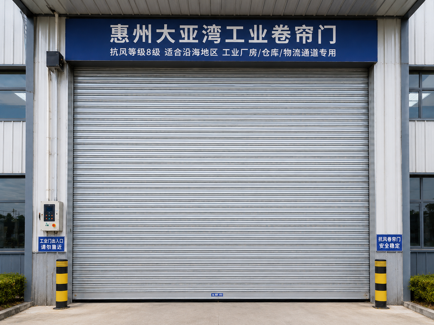 惠州大亚湾抗风门：工业卷帘门抗风等级8级，适合沿海地区