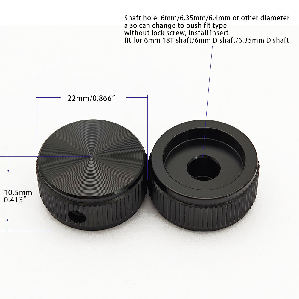 22x10.5mm Knurled encoder knob view 3