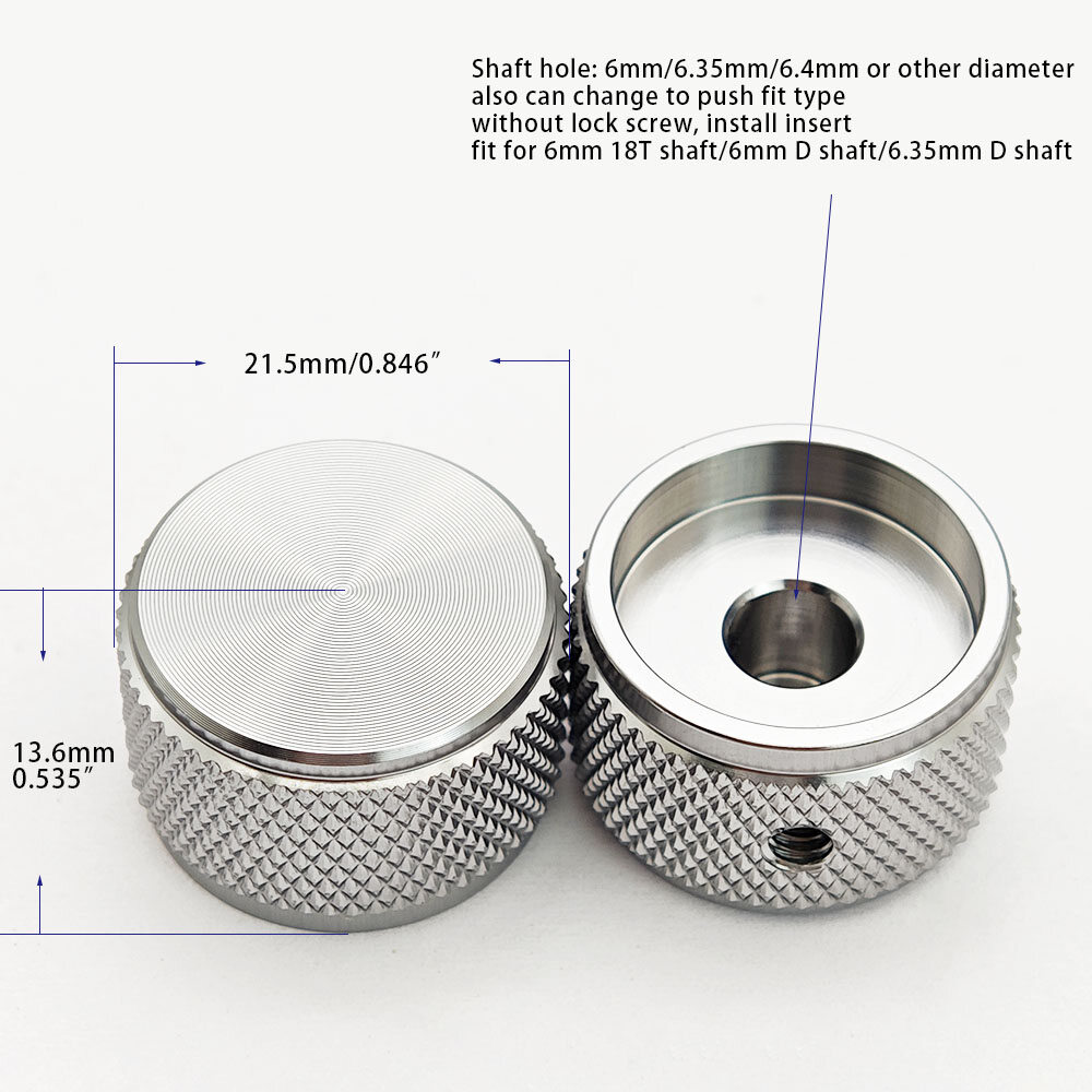 22x14mm Silver rotary knob view 3