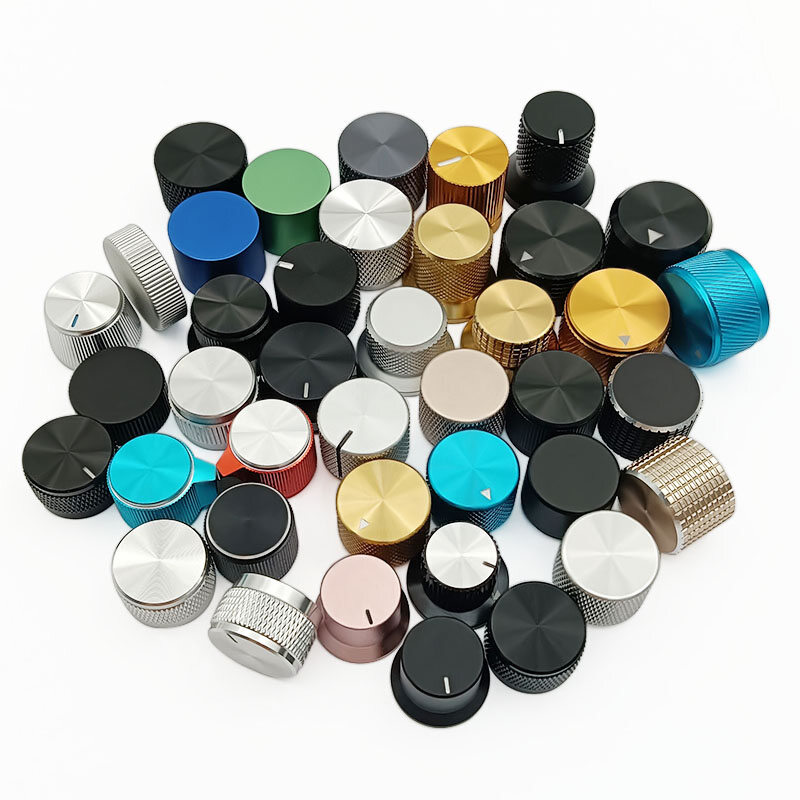 High End Precision machined aluminum knobs for 6mm 6.35mm 18T shaft D shaft view 2