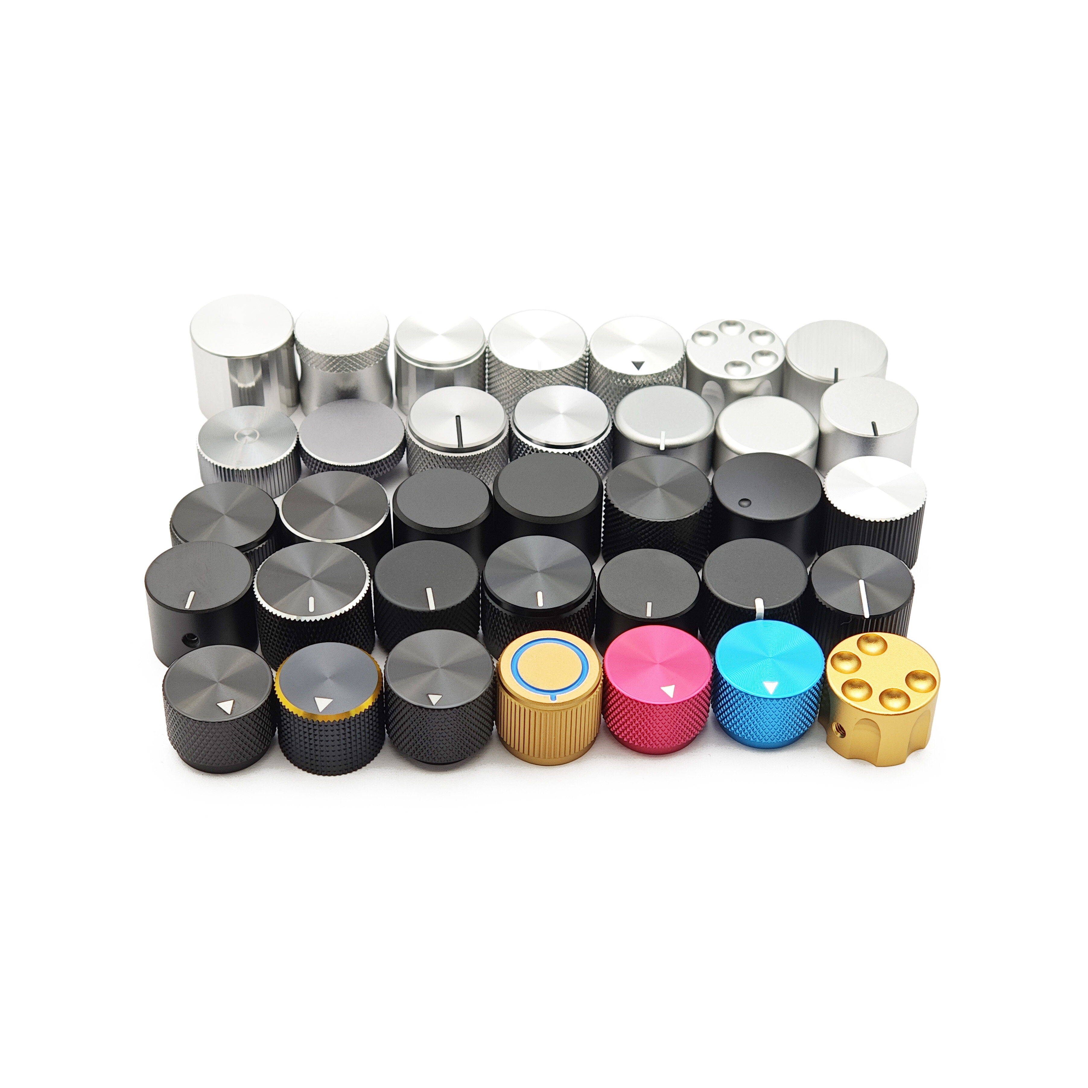 High End Precision machined aluminum knobs for 6mm 6.35mm 18T shaft D shaft