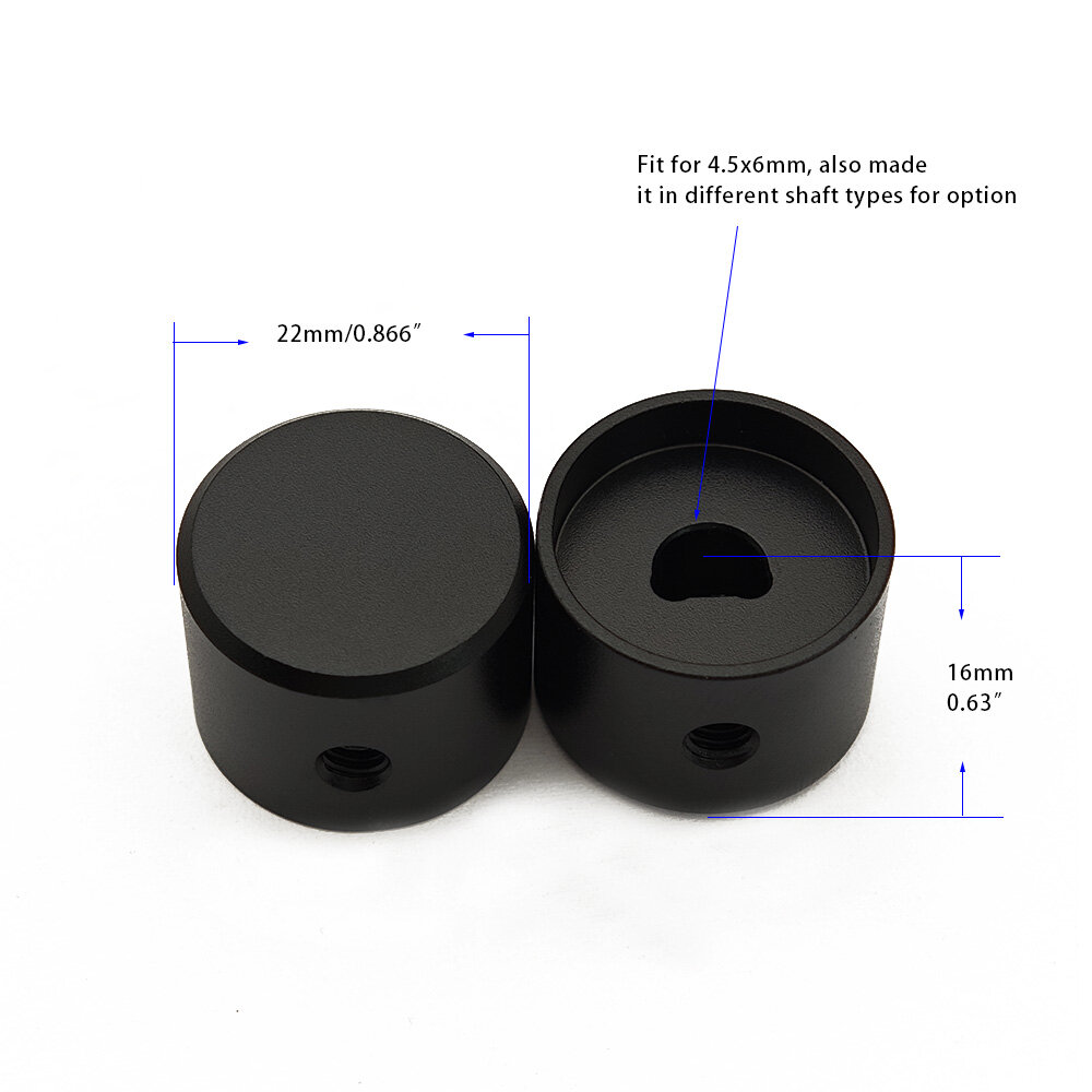 22x16mm Black knob for D shaft view 2