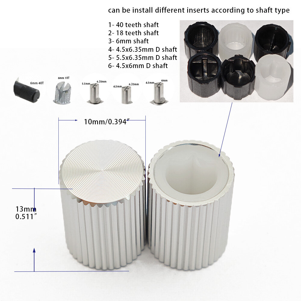 Diameter 10mm Aluminum knob for 6mm Shafts view 3