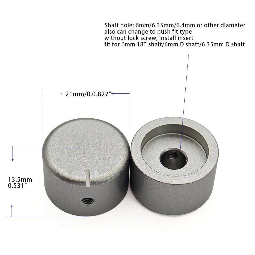 21x13.5mm Grey knob for encoder view 3