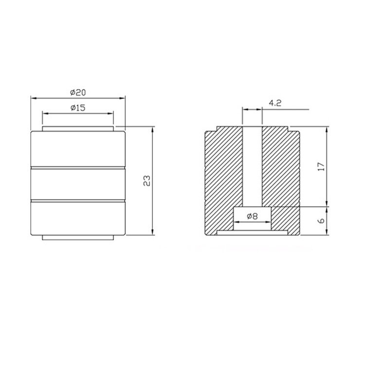 OD 20mm cabinet adjustable Aluminum stand feet view 3