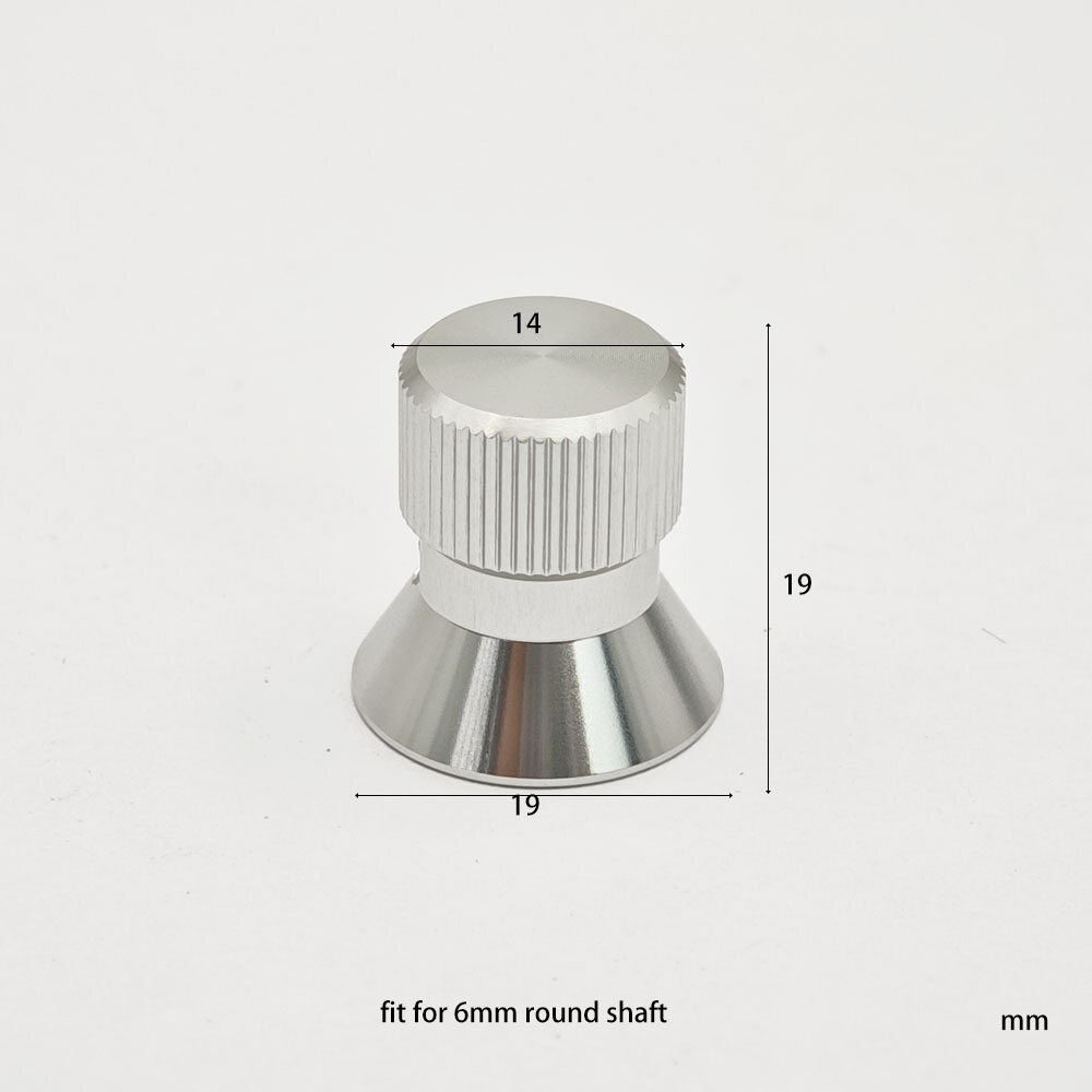 Diameter 19mm silver aluminum bell shape knob view 3