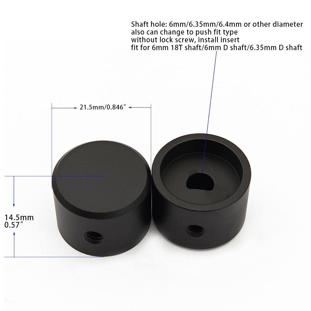 OD20mm black knob for D shaft view 3