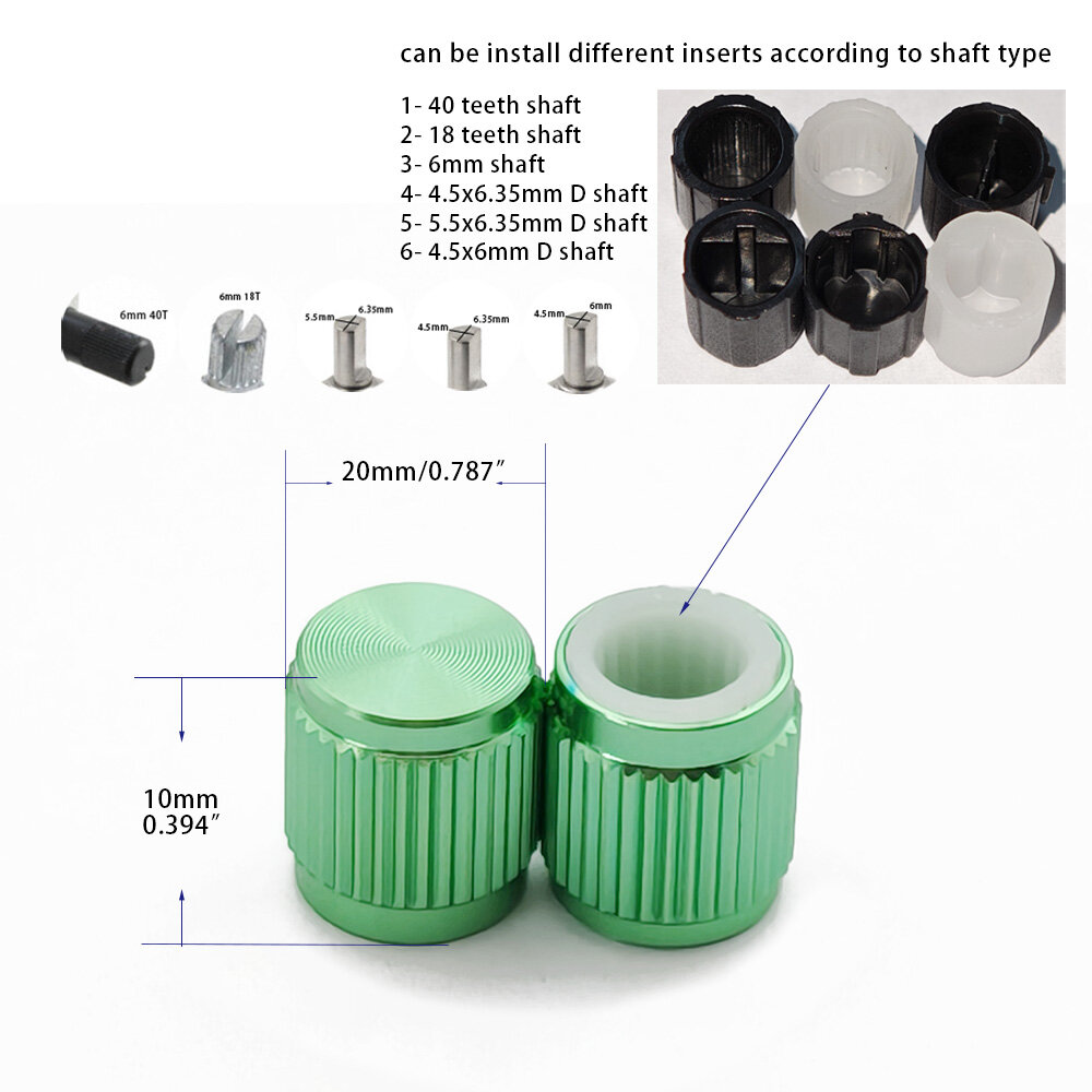 Diameter 11mm  Aluminum knob  view 3