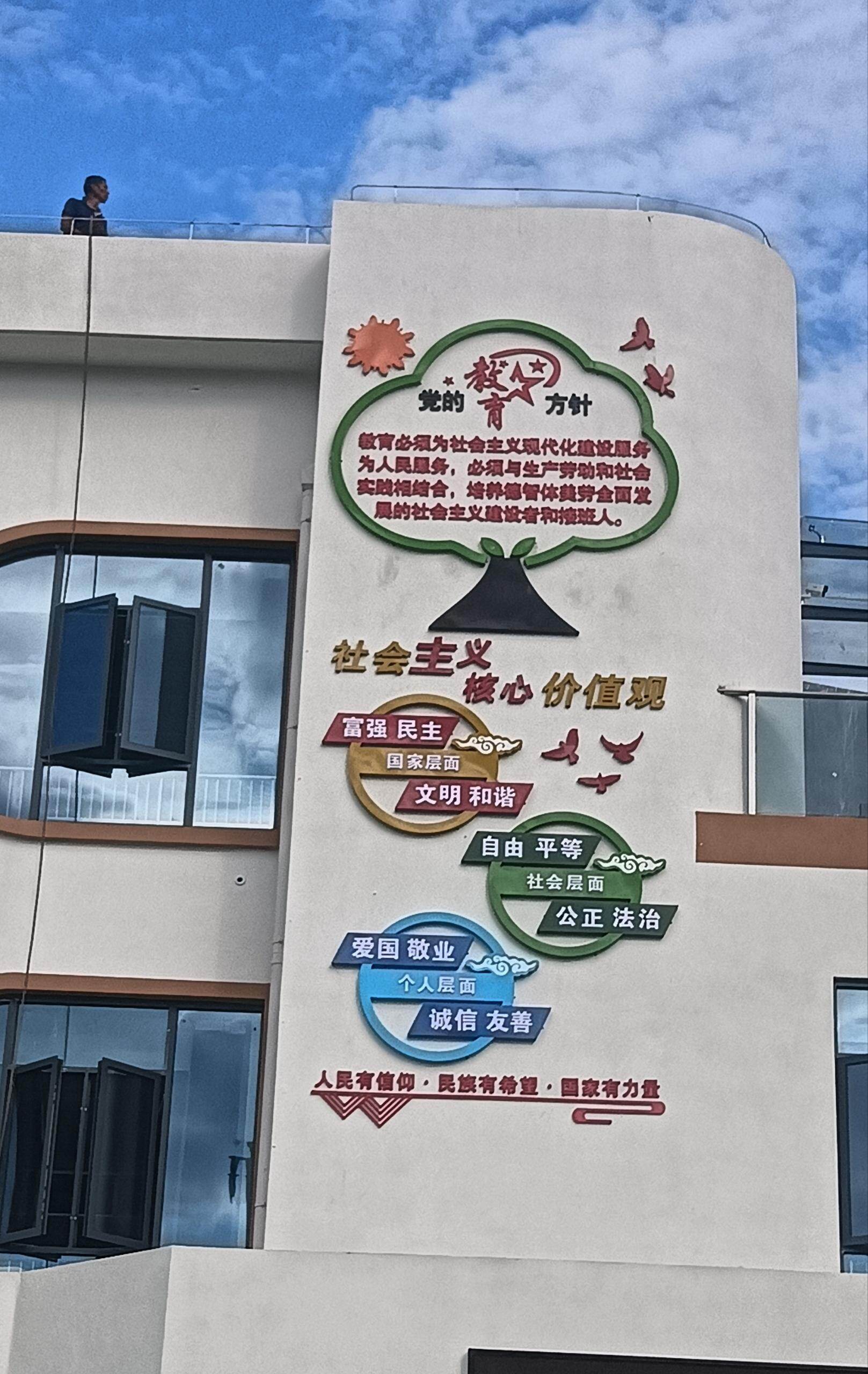 校园外墙党建文化立体浮雕墙