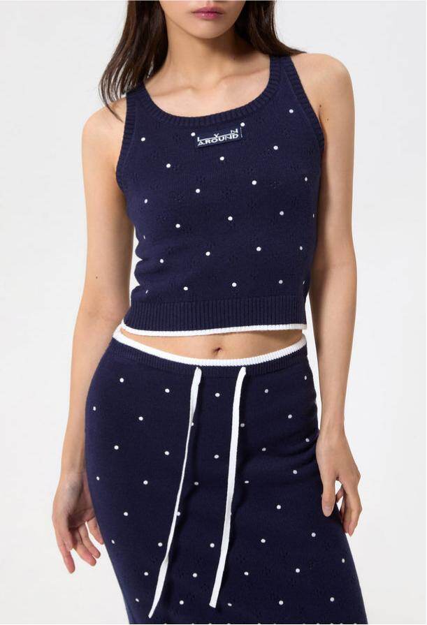 Polka Dot Knit Tank Set