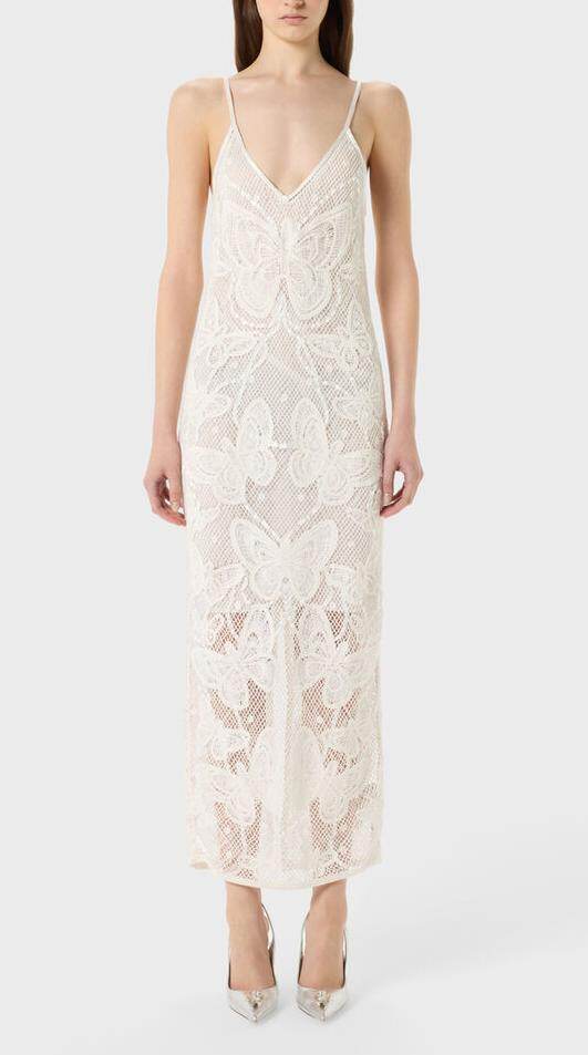 Butterfly Lace Slip Dress