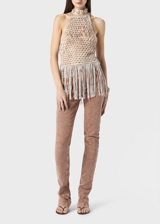 Fringe Halter Crochet Top