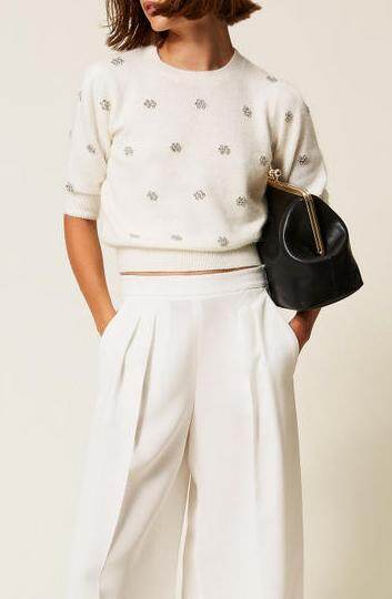 Embellished Knit Sweater Set