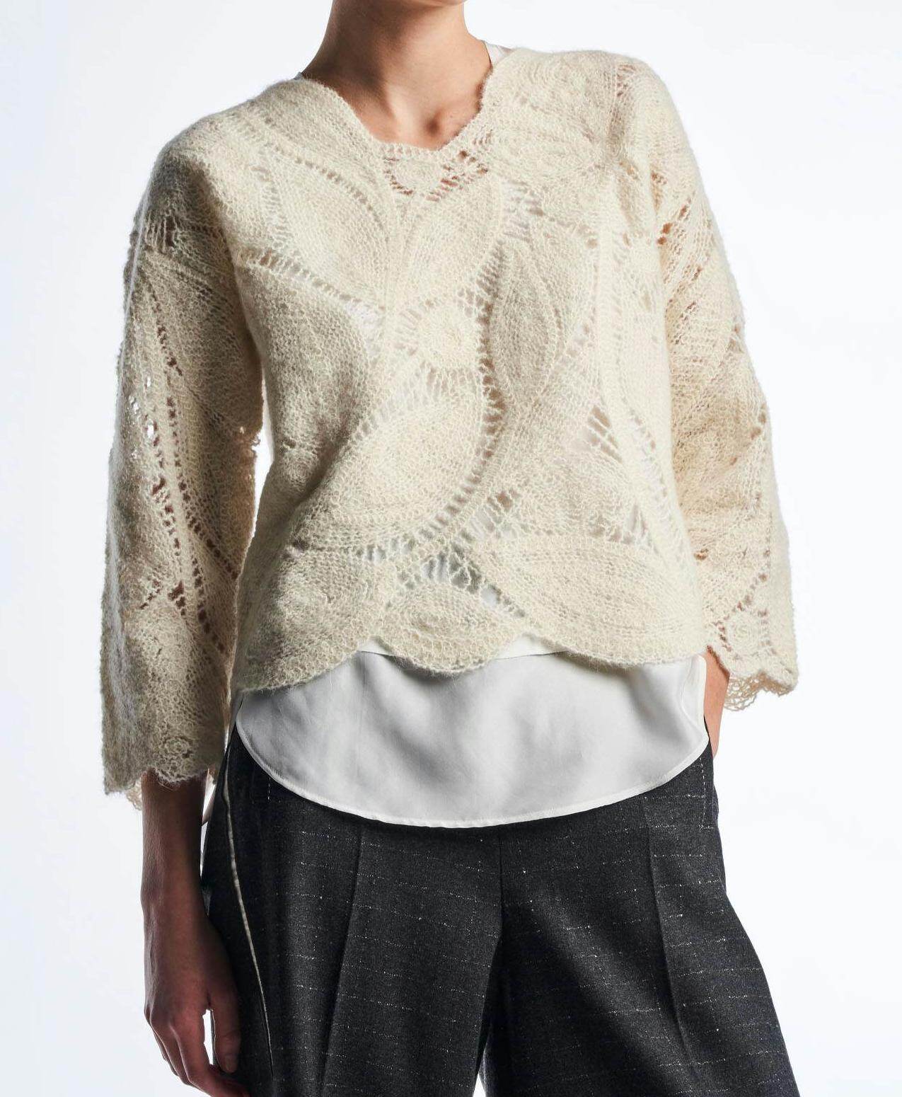 Floral Openwork Crochet Top