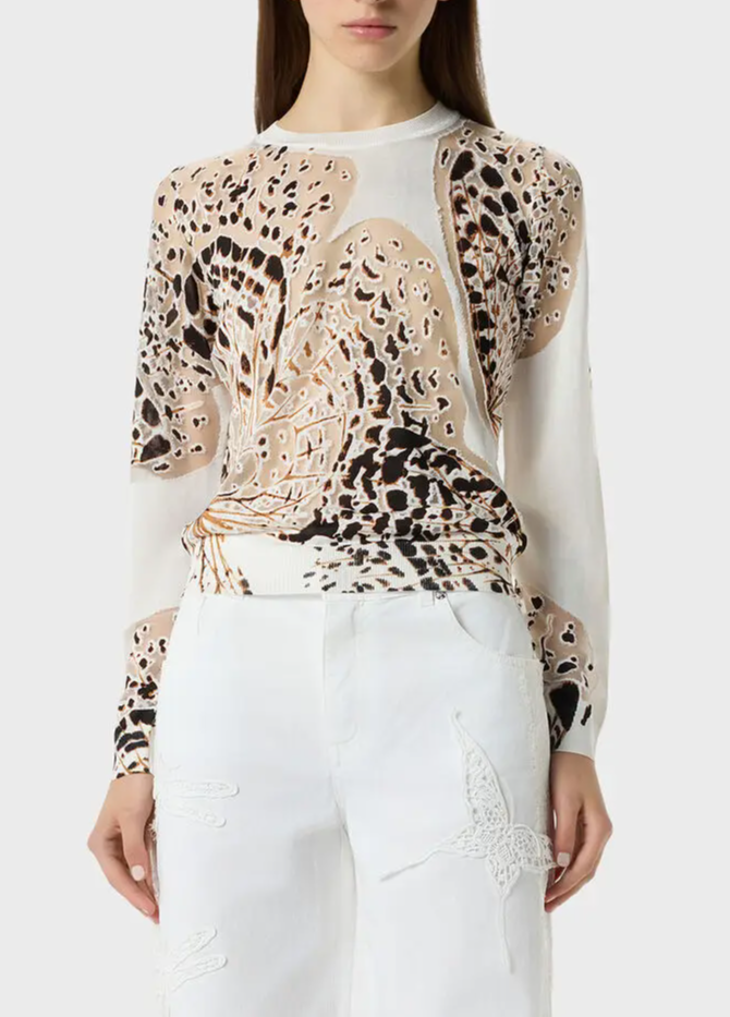 Animal Print Sheer Top