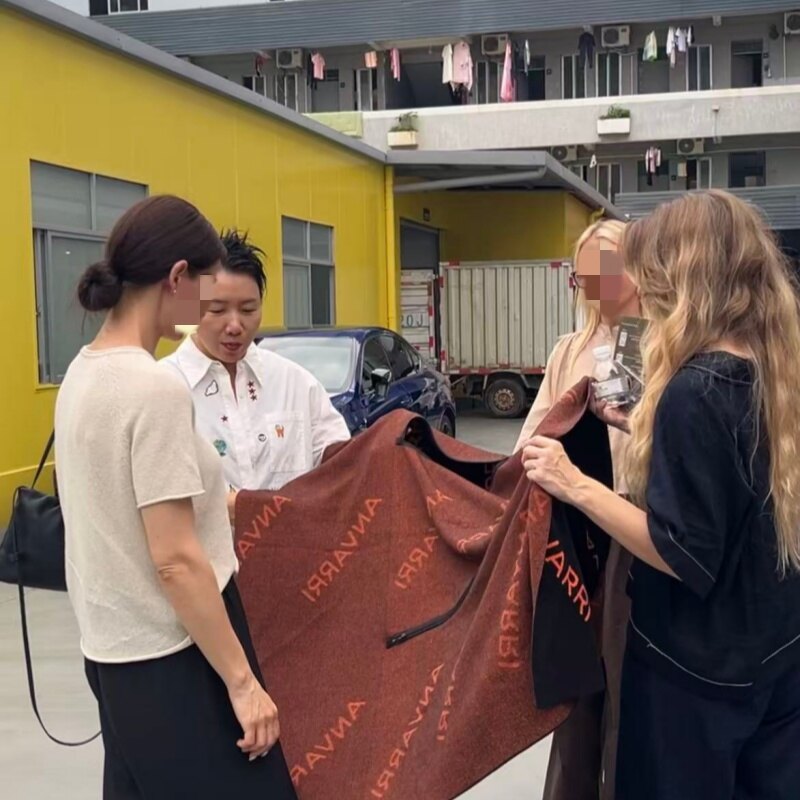 Client reviewing fabric samples