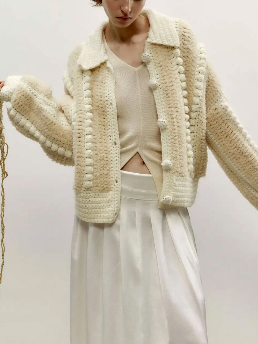 Cashmere and Wool Series - Bobble Knit Jacket Front