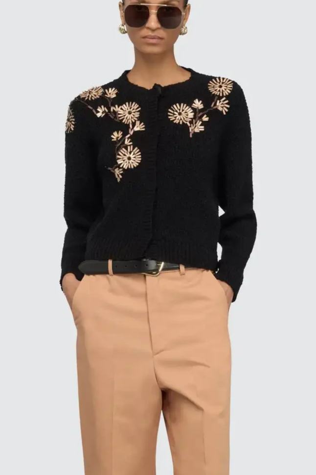 Floral Embroidered Cardigan