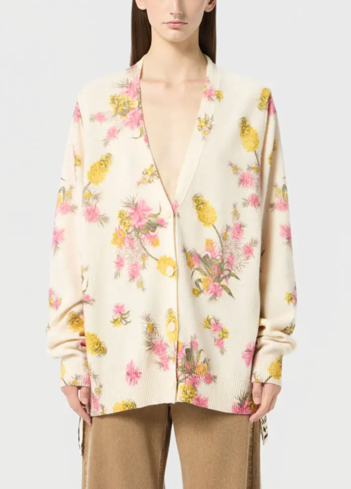 Tropical Floral Print Cardigan