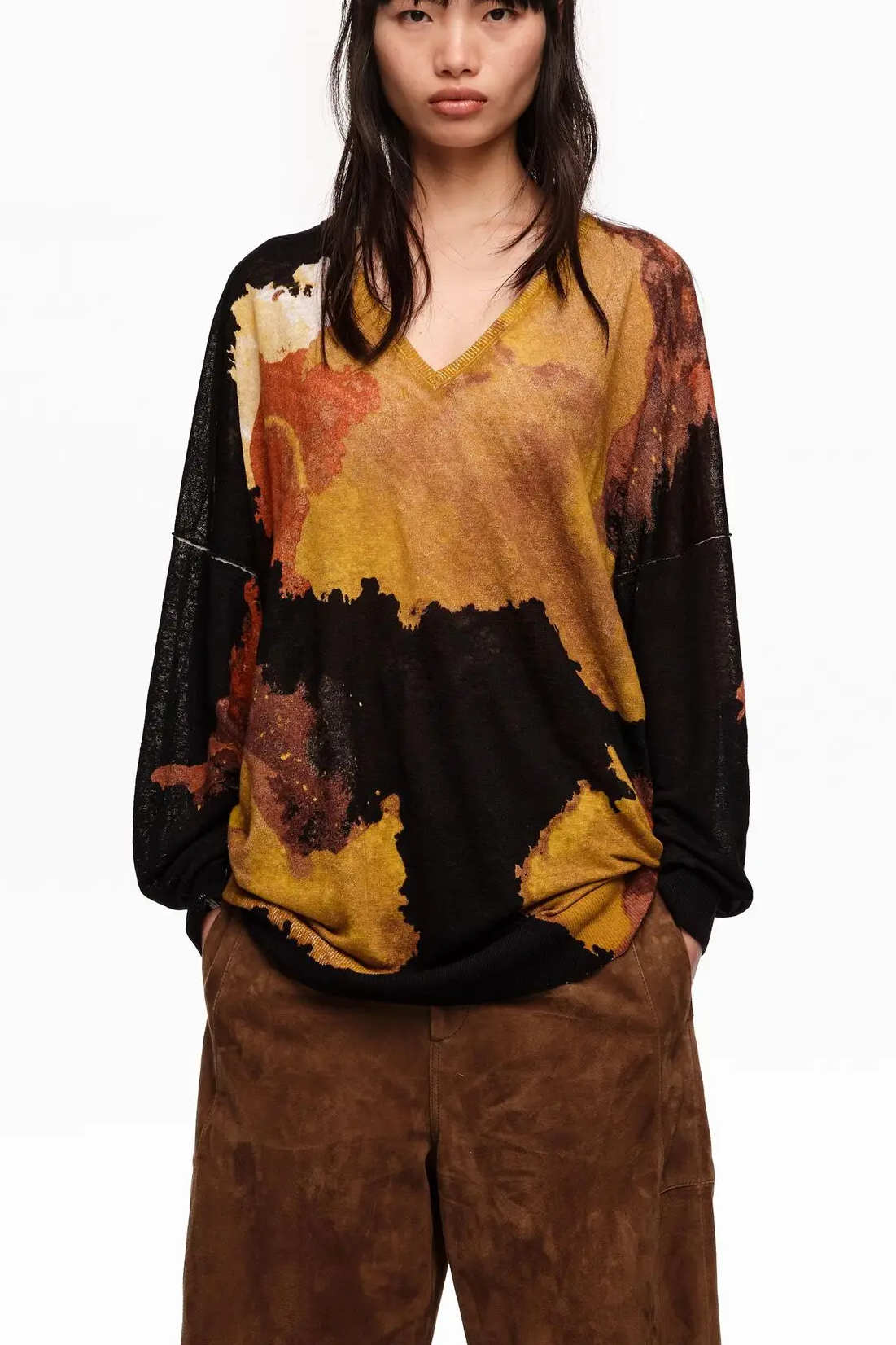 Abstract Earth Tone Sweater