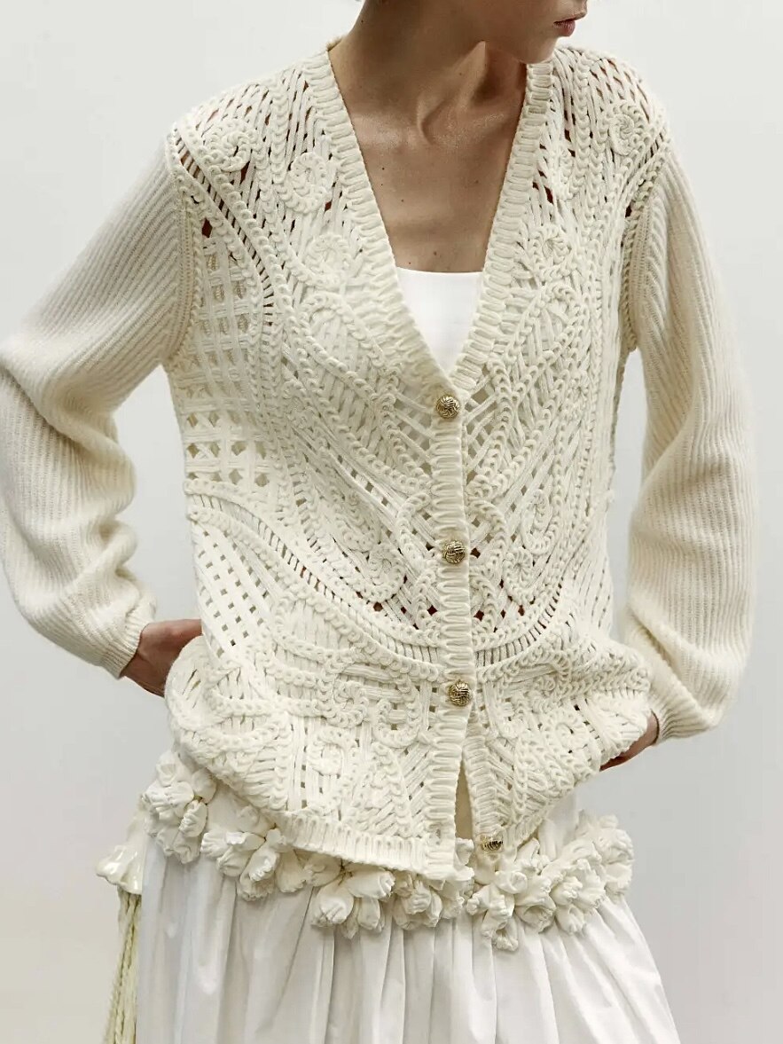 Cashmere and Wool Series - Crochet Lace Vest