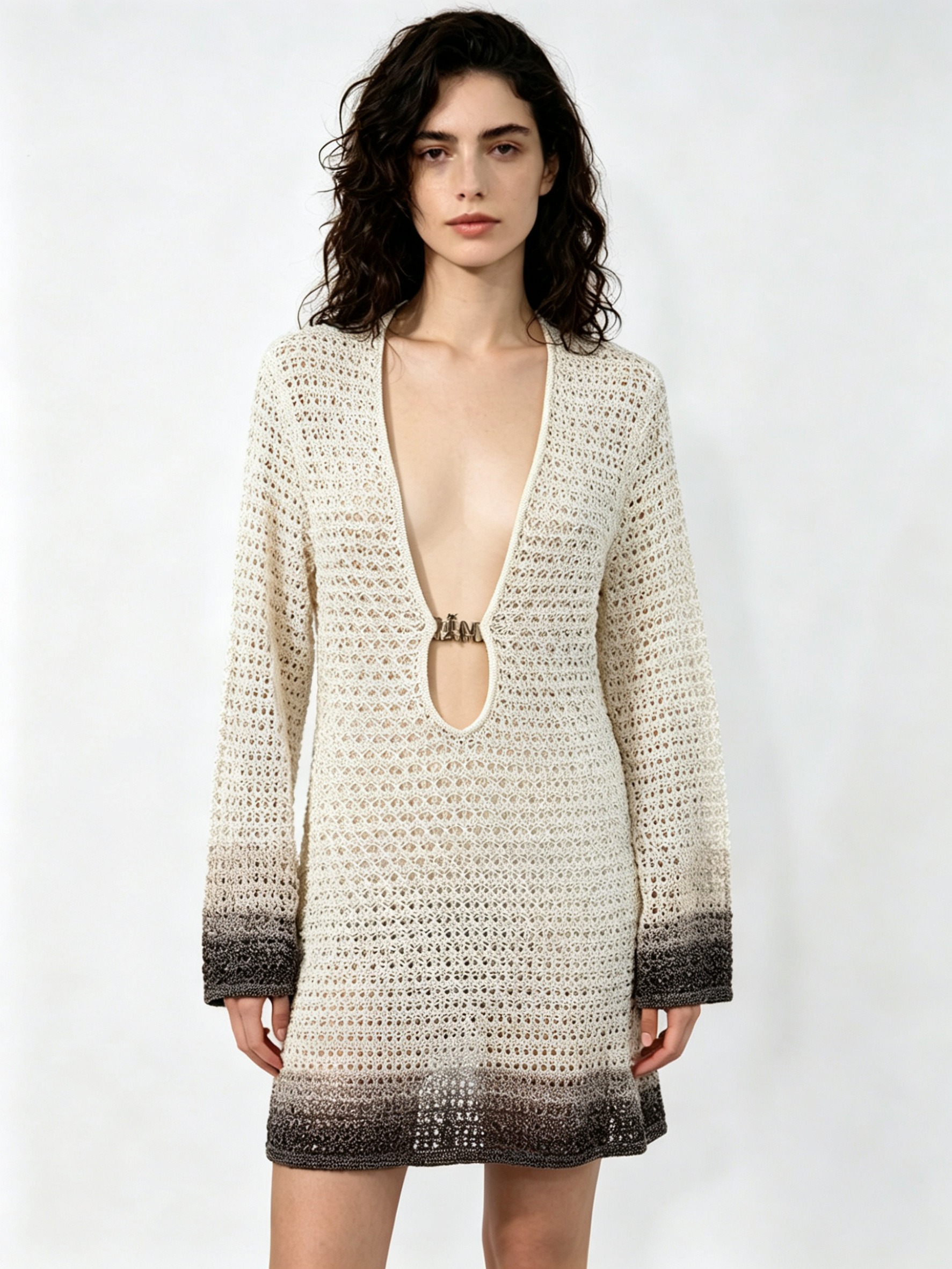Knitted Beachwear - Black Gradient Mini Dress thumbnail 2