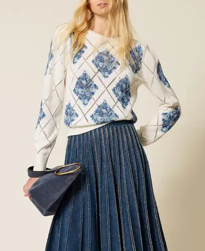 Floral Diamond Pullover Set