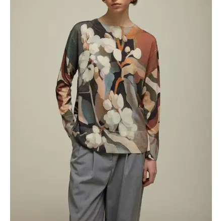 Abstract Floral Oversized Sweater