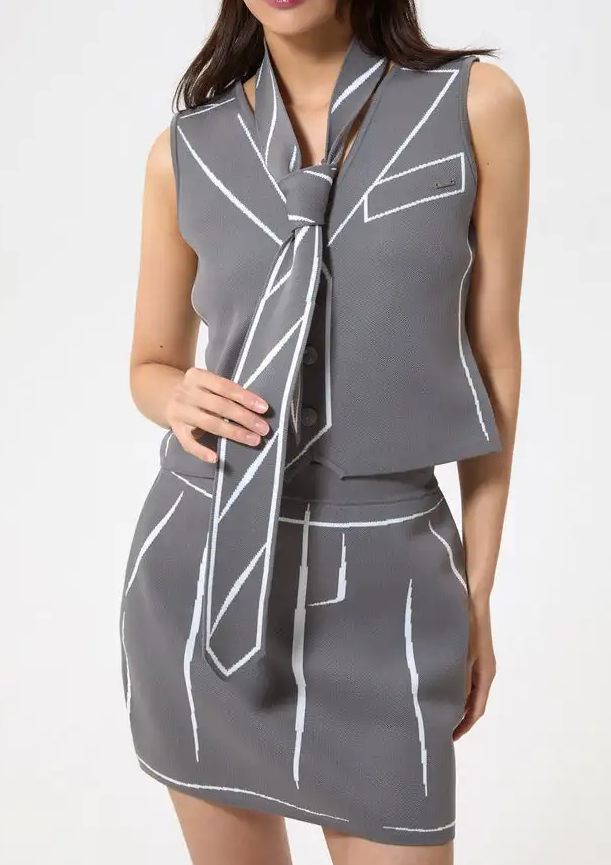 Jacquard Hanging Series - Geometric Tie Vest Set