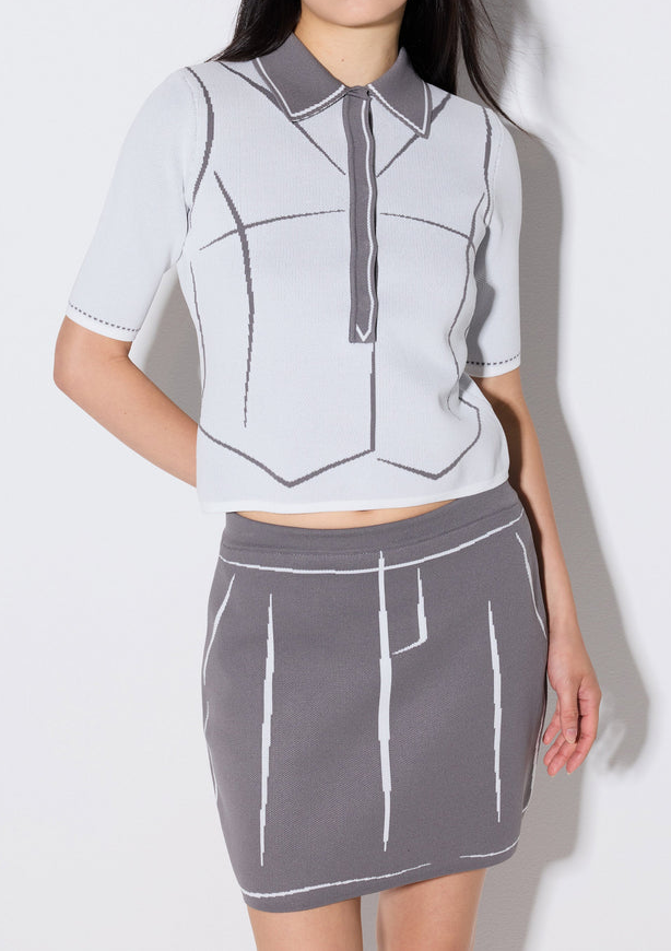 Jacquard Hanging Series - Heavenly Cat Crop Top