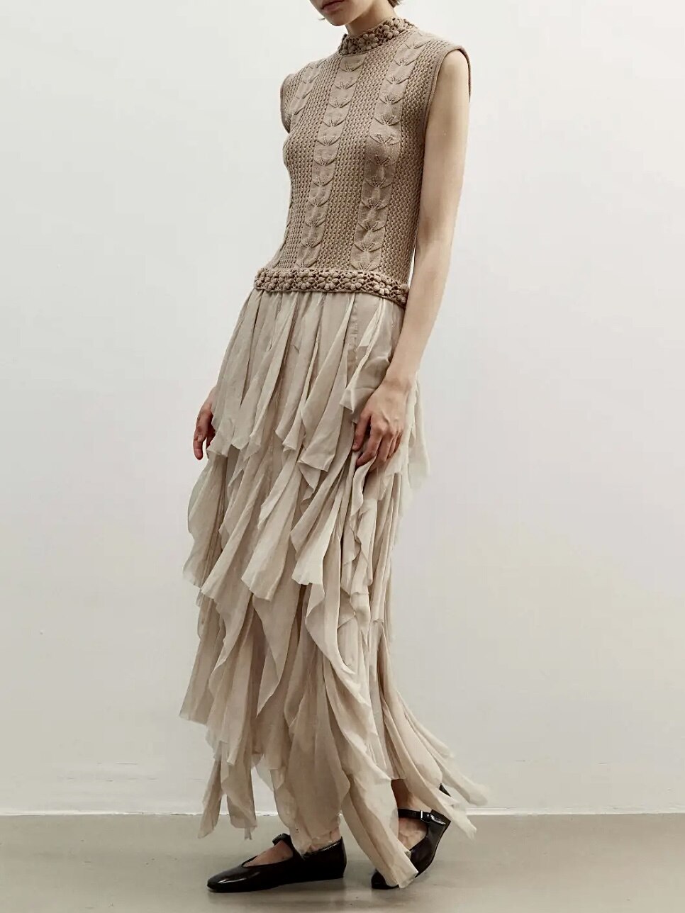 Cashmere and Wool Series - Textured Sleeveless Top
