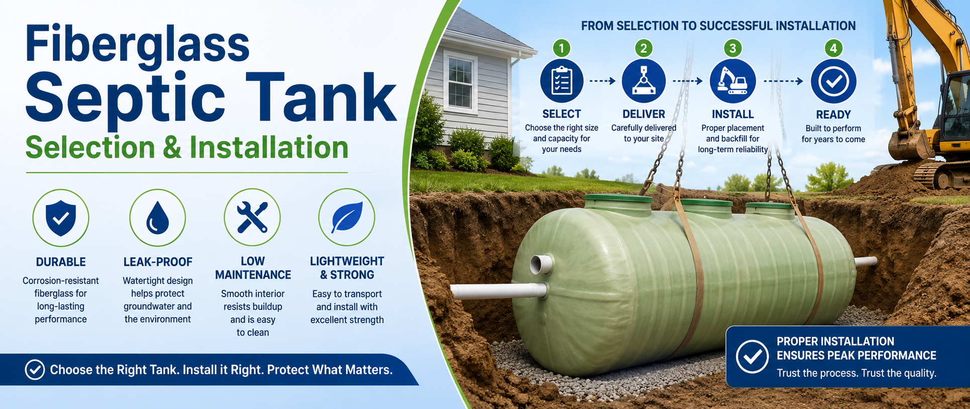 Fiberglass Septic Tank Selection & Installation
