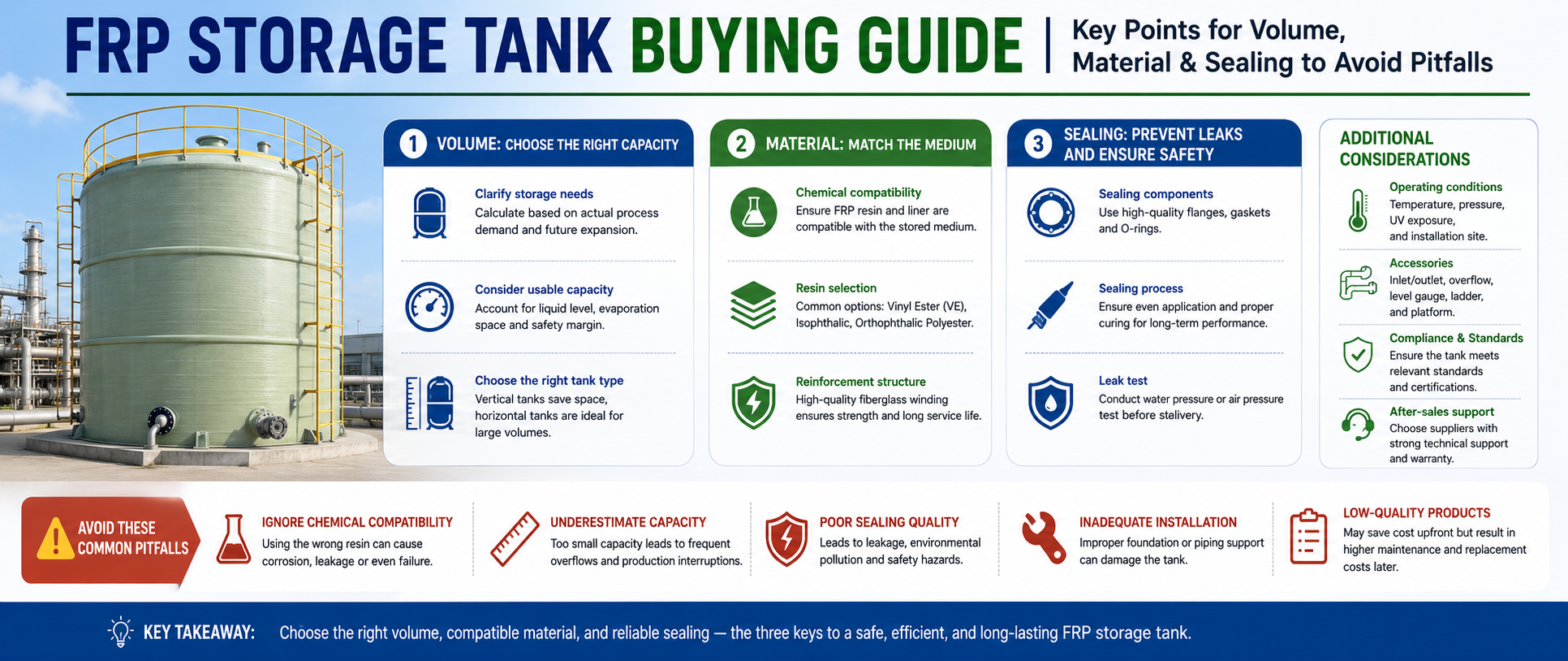 FRP Storage Tank Buying Guide | Key Points for Volume, Material & Sealing to Avoid Pitfalls