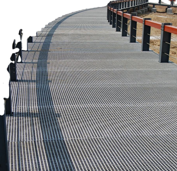 Anti-Slip FRP Fiberglass Reinforced Plastic Grating, Class 1 Fire Resistant Walkway Flooring Panel
