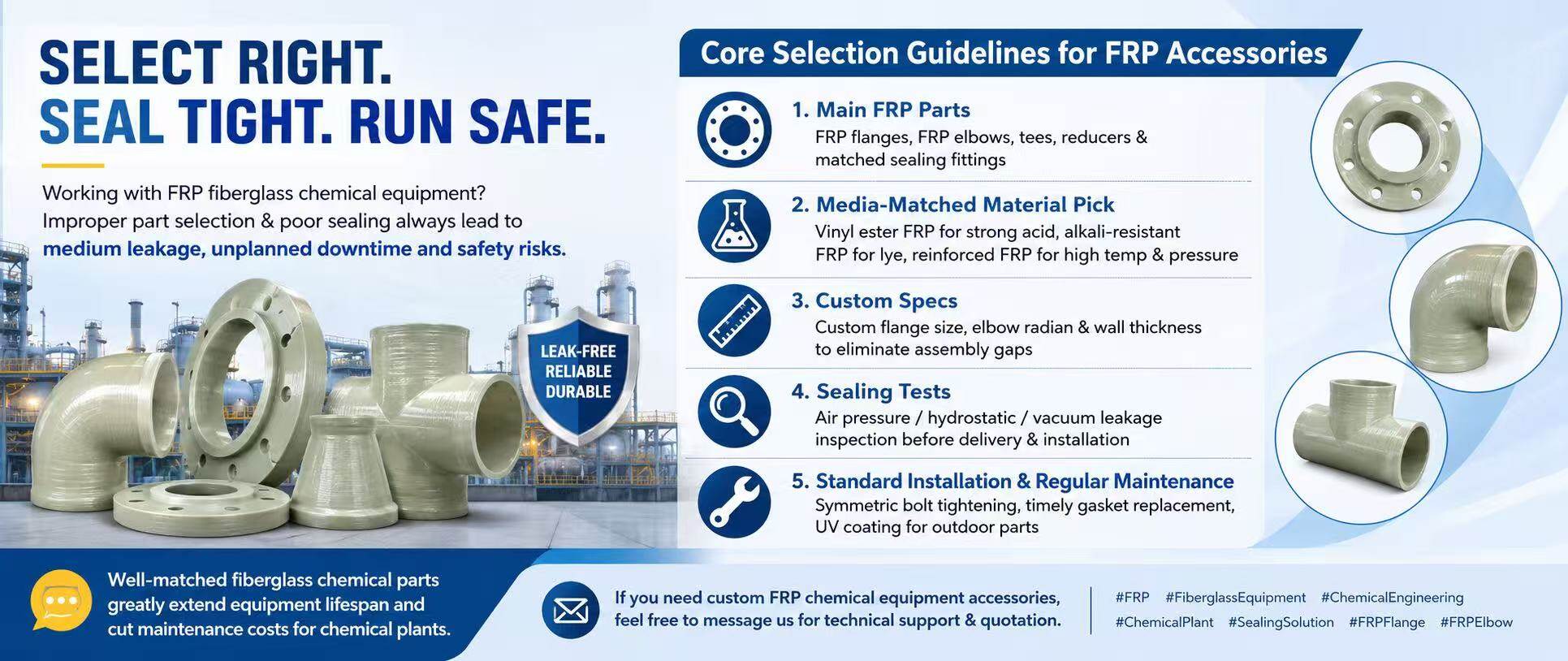 Fiberglass Chemical Equipment Parts Selection
