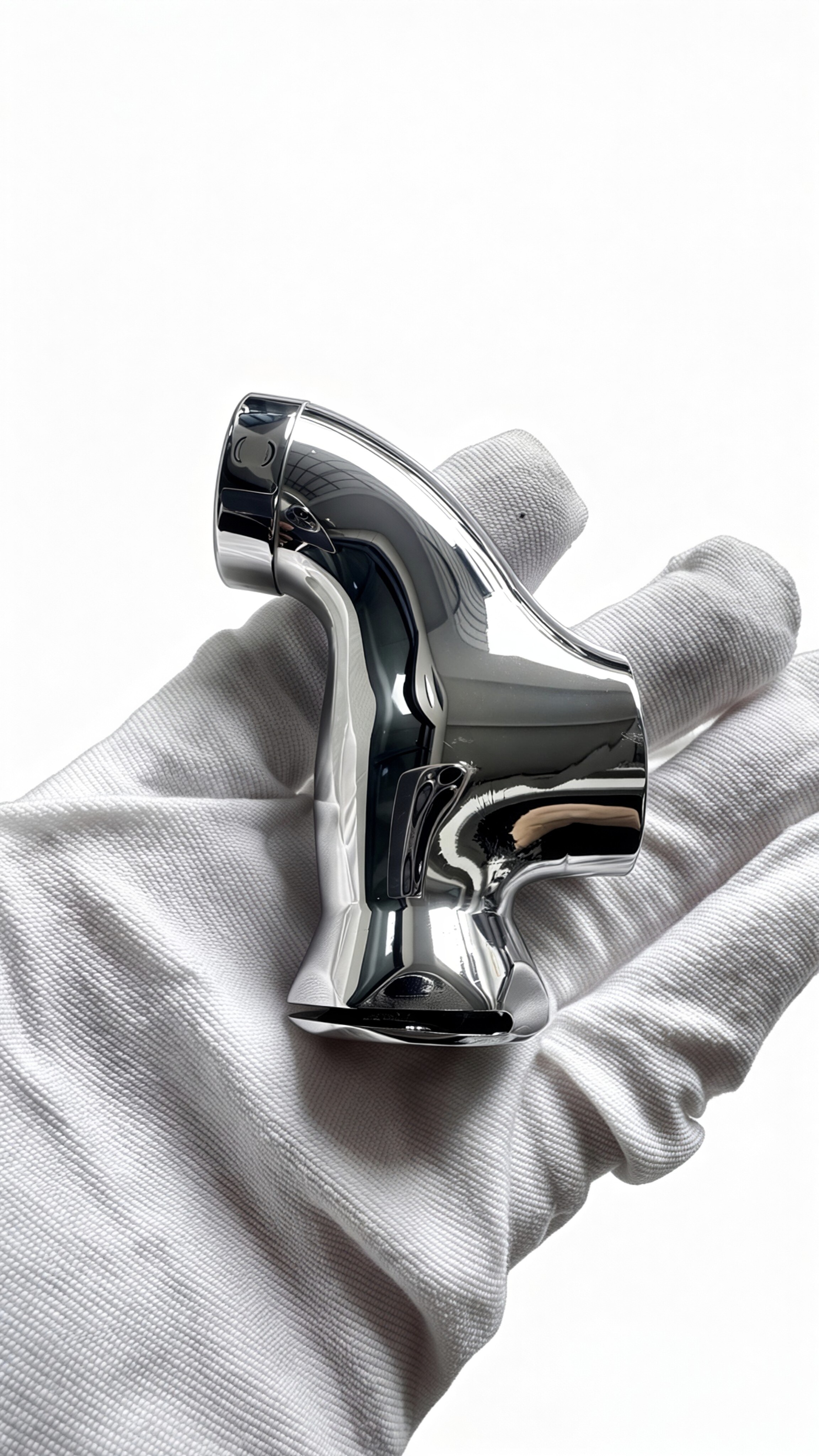 Hardware workpiece with 8K mirror finish after dry tumbling