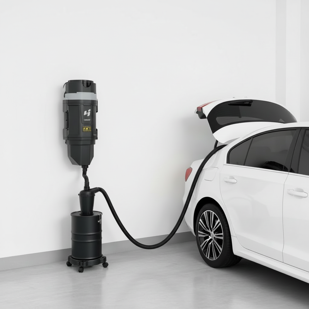Wall Mounted Vacuum Cleaner Set with Cyclone Separator, Wet Dry Separation, 30L Large Dust Bucket