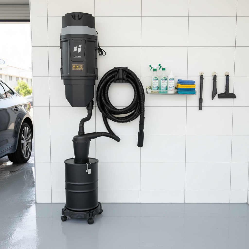 Wall-Mounted Vacuums in Automotive Workshop
