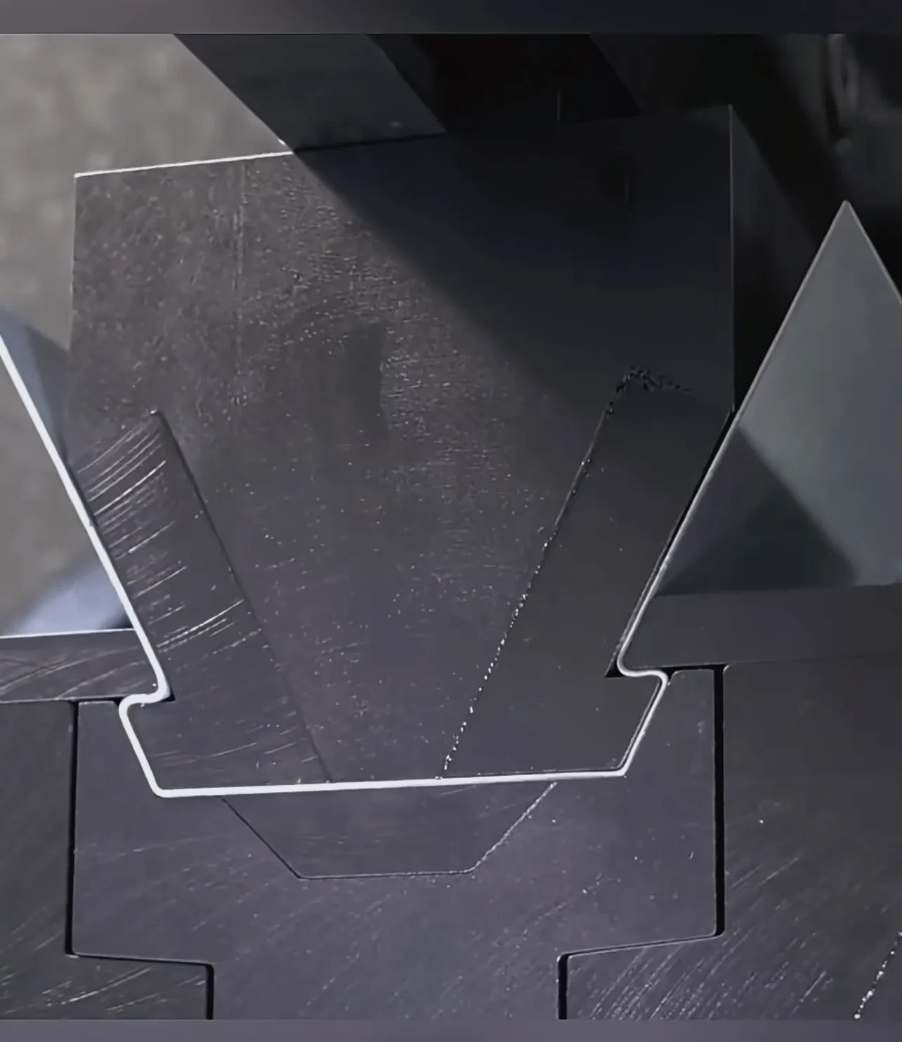 Close-up of cold work tool steel bar cross-section