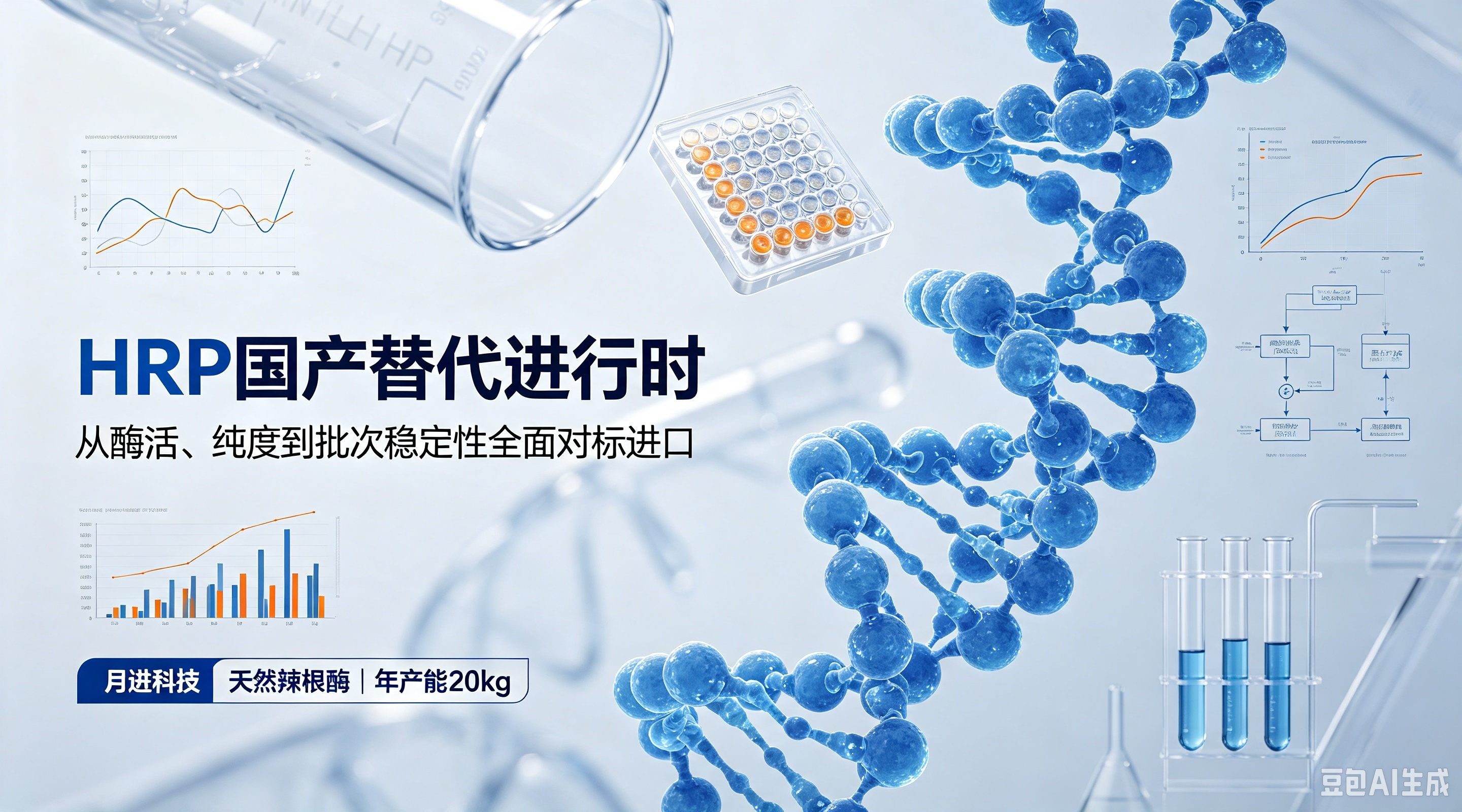 深耕天然 HRP 自主纯化工艺,郑州月进科技打造可平替进口的国产高活性辣根过氧化物酶