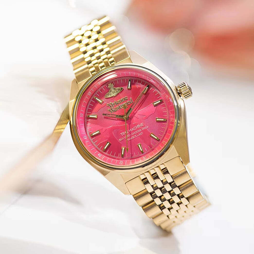 Vivienne Westwood gold watch with red dial