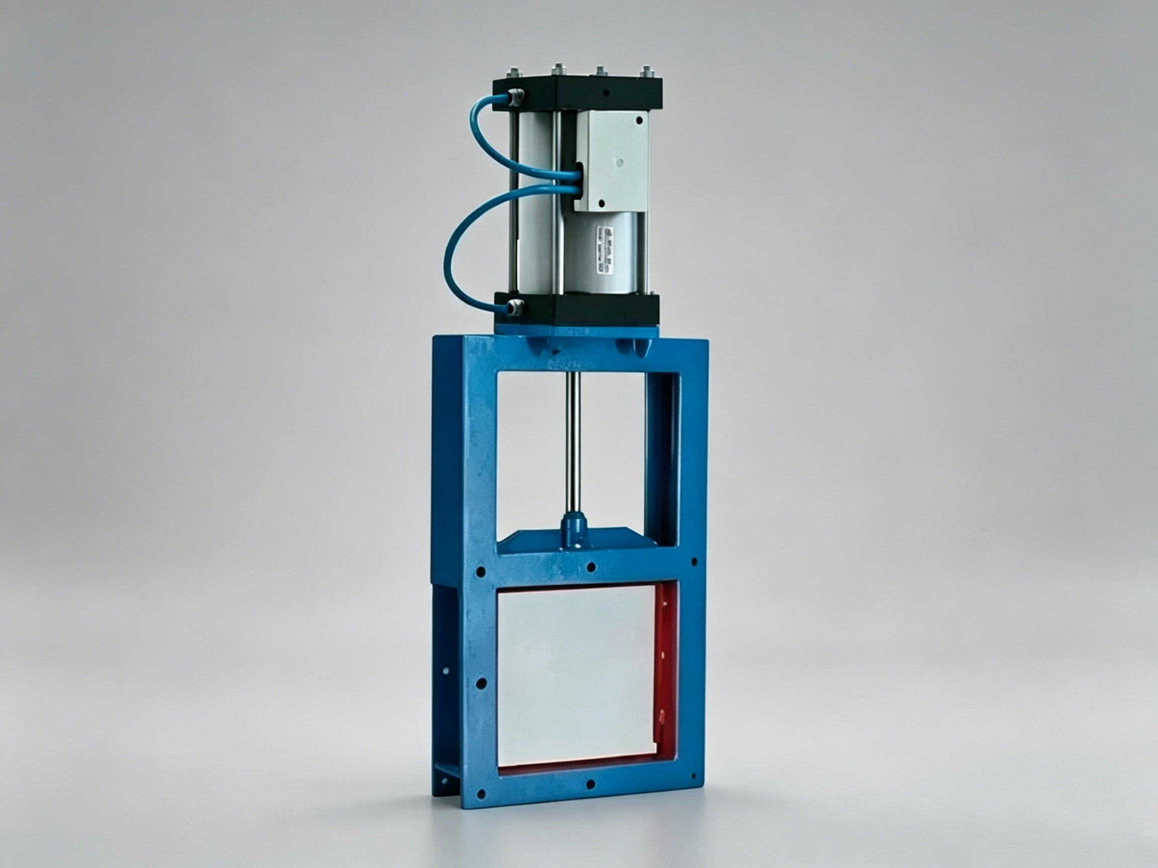 Pneumatic Slide Gate Valve, Cylinder Driven Square Sluice Valve, Cut-off Valve For Mining Dust & Powder Material Discharge