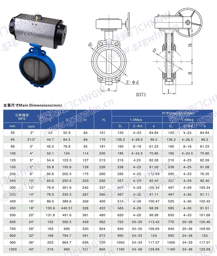 D371F4-10C D371F4-16C蜗轮衬四氟对夹蝶阀 WCB铸钢涡轮聚四氟乙烯对夹蝶阀 技术参数