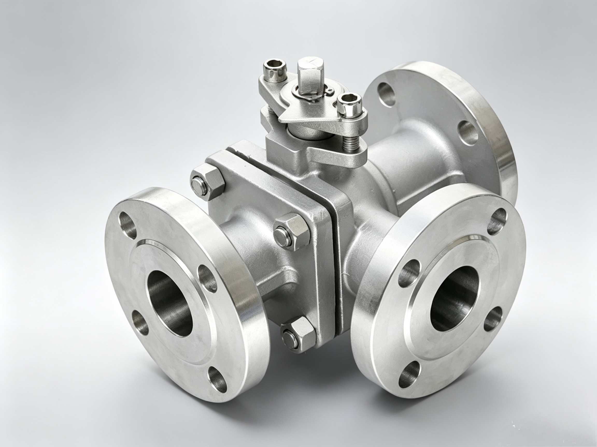 Stainless steel three-way flange ball valve Q44F/Q45F-10/16P three-way ball valve L-type T-shaped stainless steel three-way flange ball valve cut-off valve