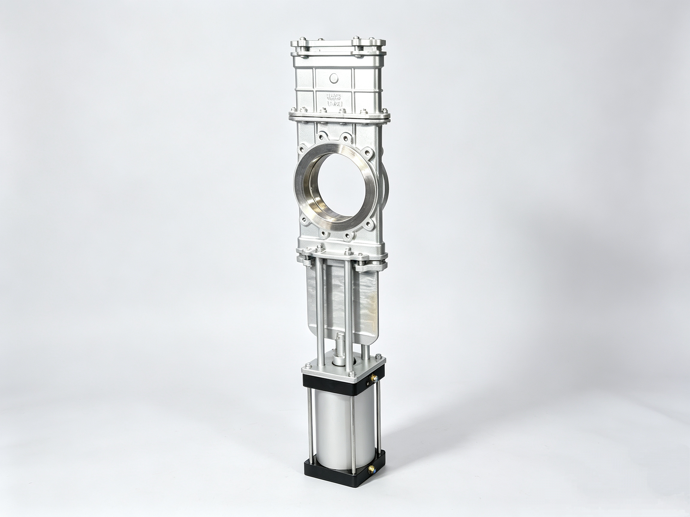 Pneumatic Through-going Knife Gate Valve, Full Bore Pneumatic Knife Gate Valve, Cut-off Valve For Papermaking, Sewage, Powder And Particle Pipeline