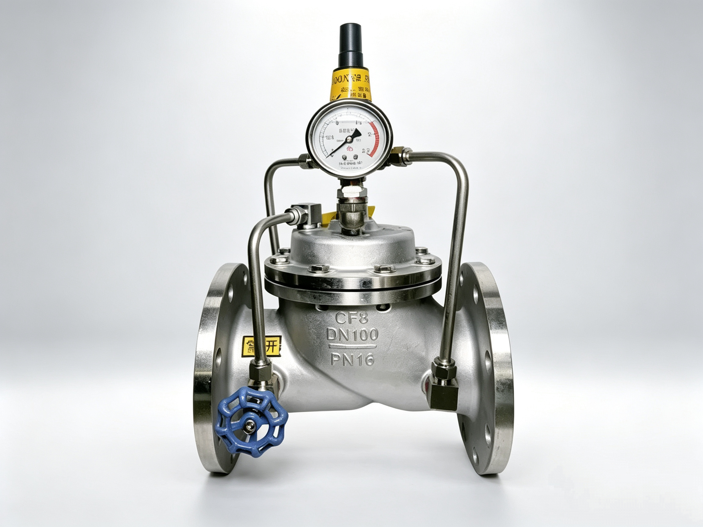 500X Stainless Steel Pressure Sustaining & Relief Valve, 304/316/2205 Hydraulic Control Valve, 500X-10/16P Pipeline Overpressure Protection Pressure Stabilizing Valve