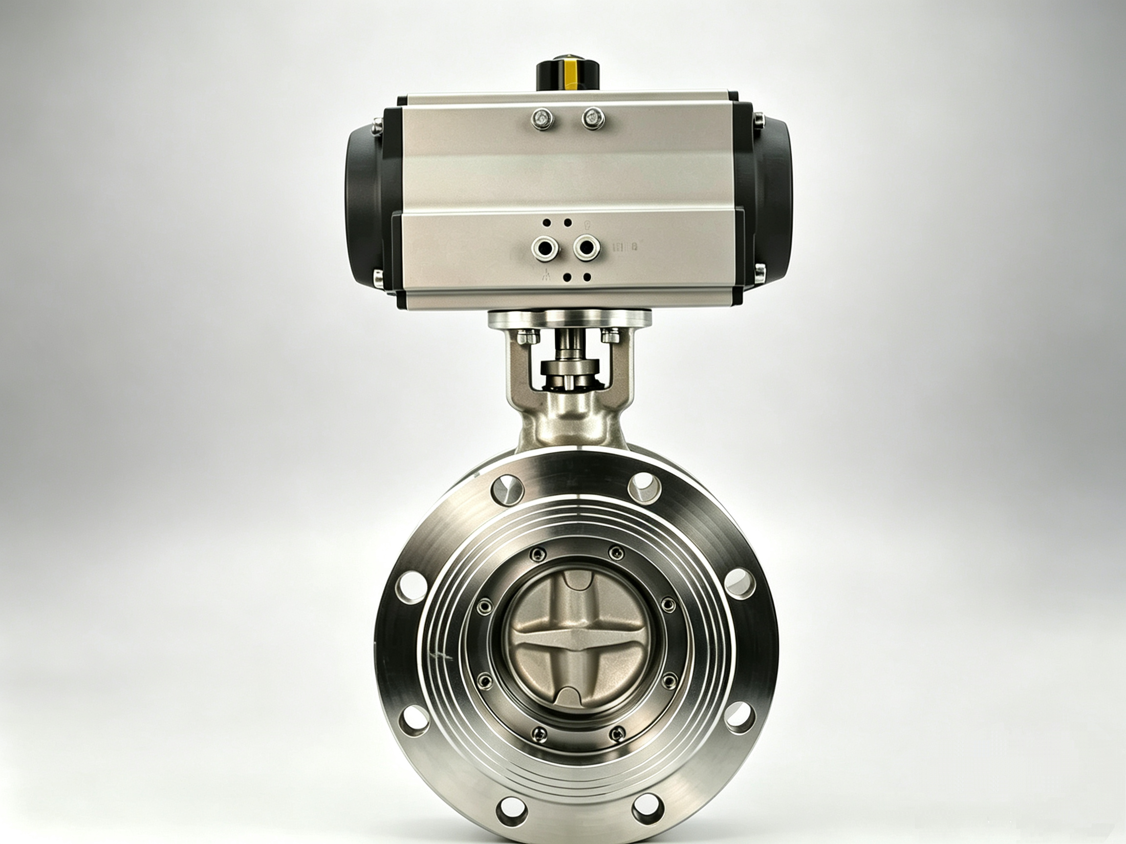 D643W-10P, D643W-16P Pneumatic Triple Eccentric Stainless Steel Metal Seated Flanged Butterfly Valve, ANSI & JIS Standard Stainless Steel Pneumatic Flanged Butterfly Valve